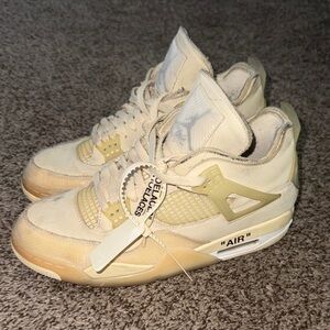 Off-White Air Jordan 4 in Cream and Tan